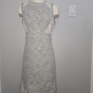 club monaco textured shirt dress Club Monaco Women's White Short Sleeve Textured Shirt Midi Dress Size S
